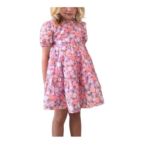 Cat & Jack Other - Cat & Jack Girl's Short Sleeve Open Back Organza Floral Dress Size 8